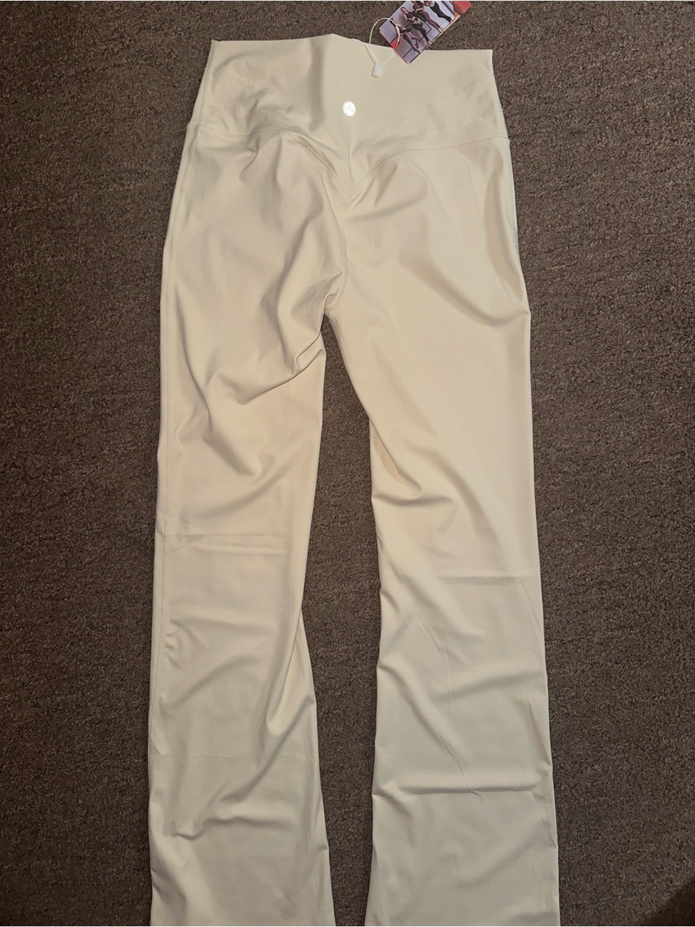 High-Rise Cream Boot Cut Pants for Women